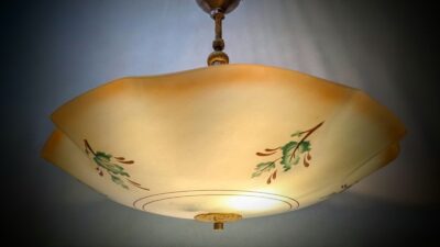 Stor antik storslået plafond loftlampe fra 1930. Ø48. 55 cmH. Nyt el. Pickup only. – Loftlamper