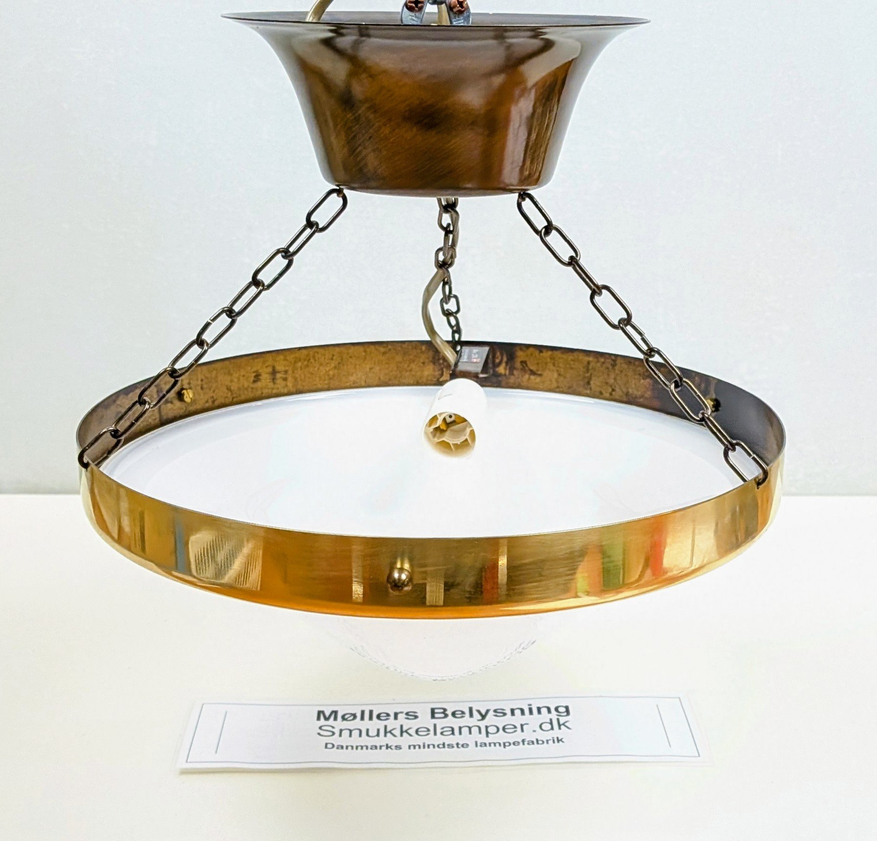 Svensk Konsthantverk loftlampe i opalglas – Scandinavian Modern ca. 1960 - Billede 2