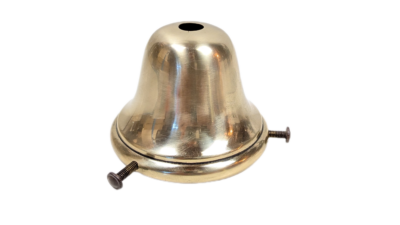 Antik nypoleret glasholder i messing fra 1930. Til lampeglas gribekant 51 – 61 mm. – Glasholdere lamper – Antikke