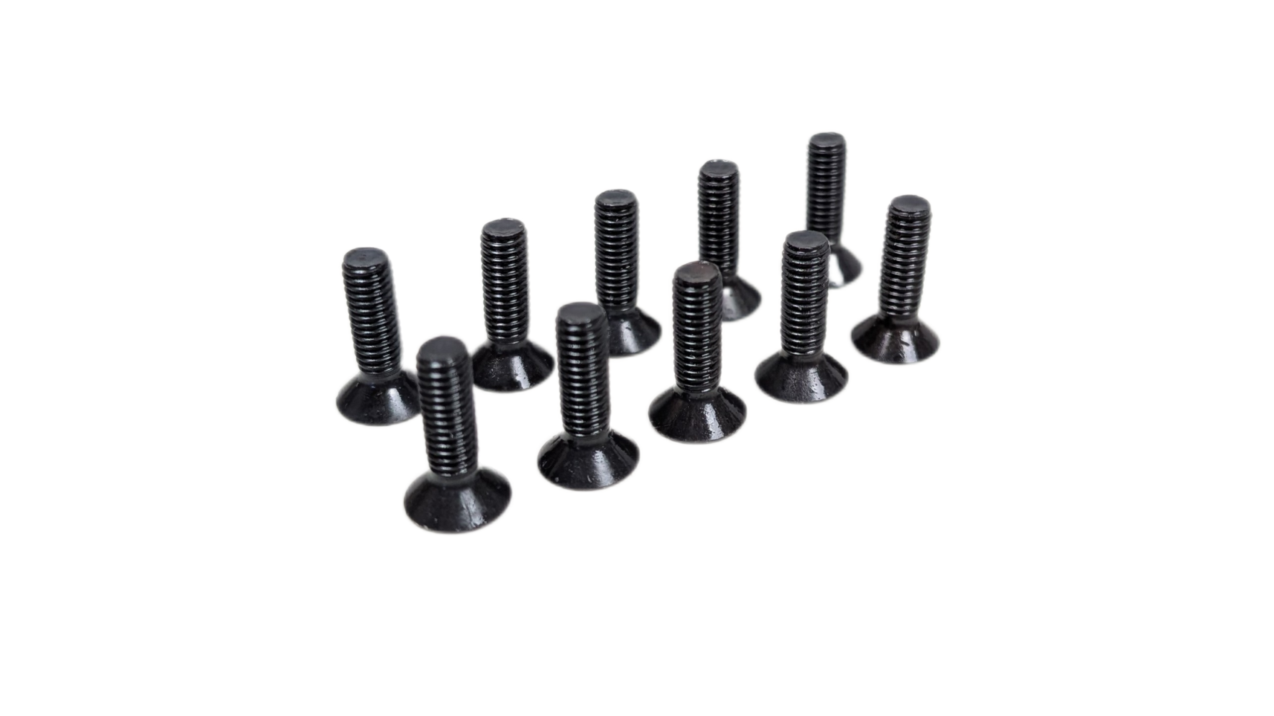 Lampebolt M3x10 Undersænket. Sort stål. Til special lamper, dækplader m.m. Se info. 10 stk. – Pinol bolte – special varer designlamper – til sikring, aflastning m.m forskellige størrelser
