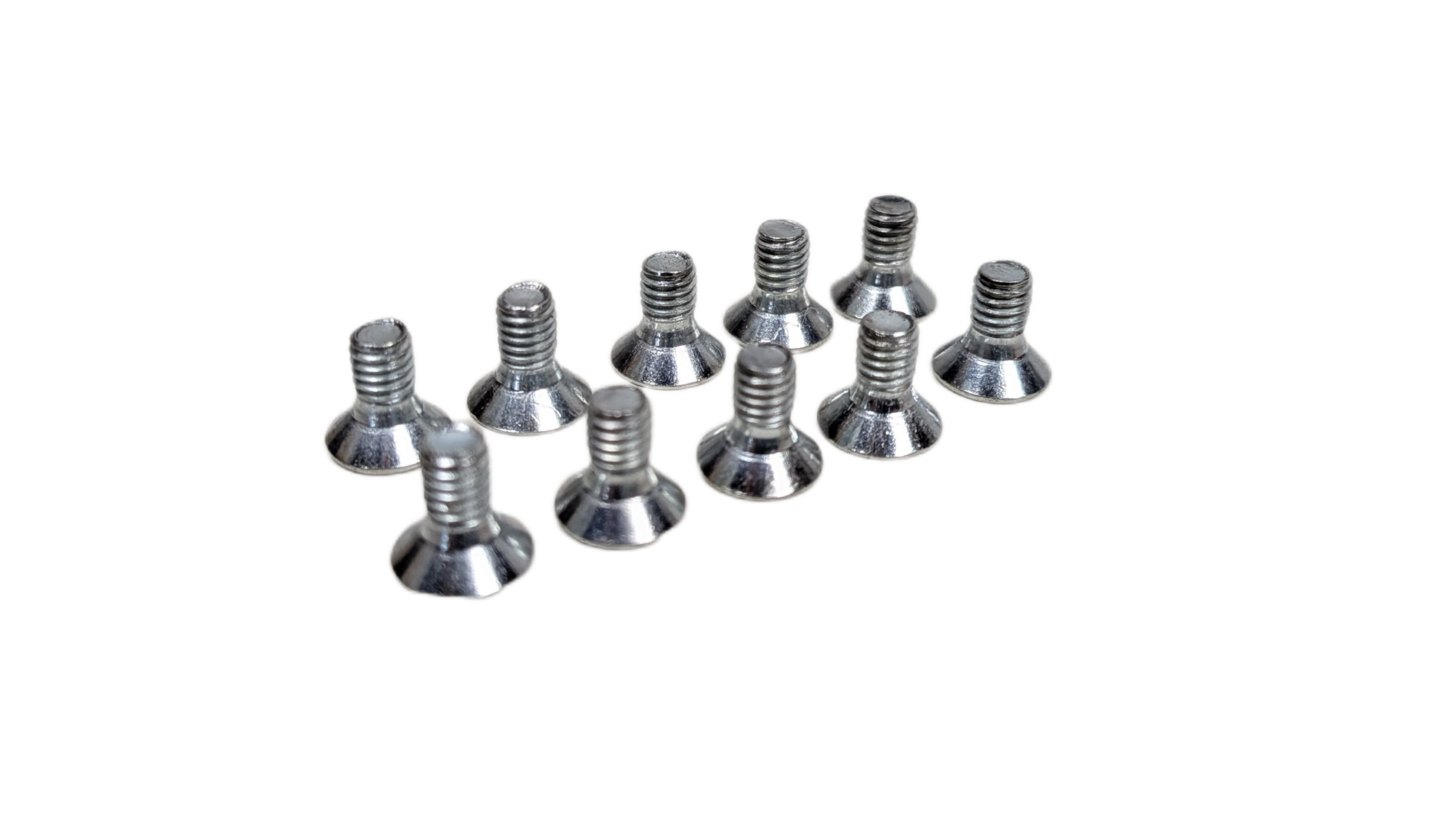 Lampebolt M4x8 Undersænket. Blank stål. Til special lamper, dækplader m.m. Se info. 10 stk. – Pinol bolte – special varer designlamper – til sikring, aflastning m.m forskellige størrelser