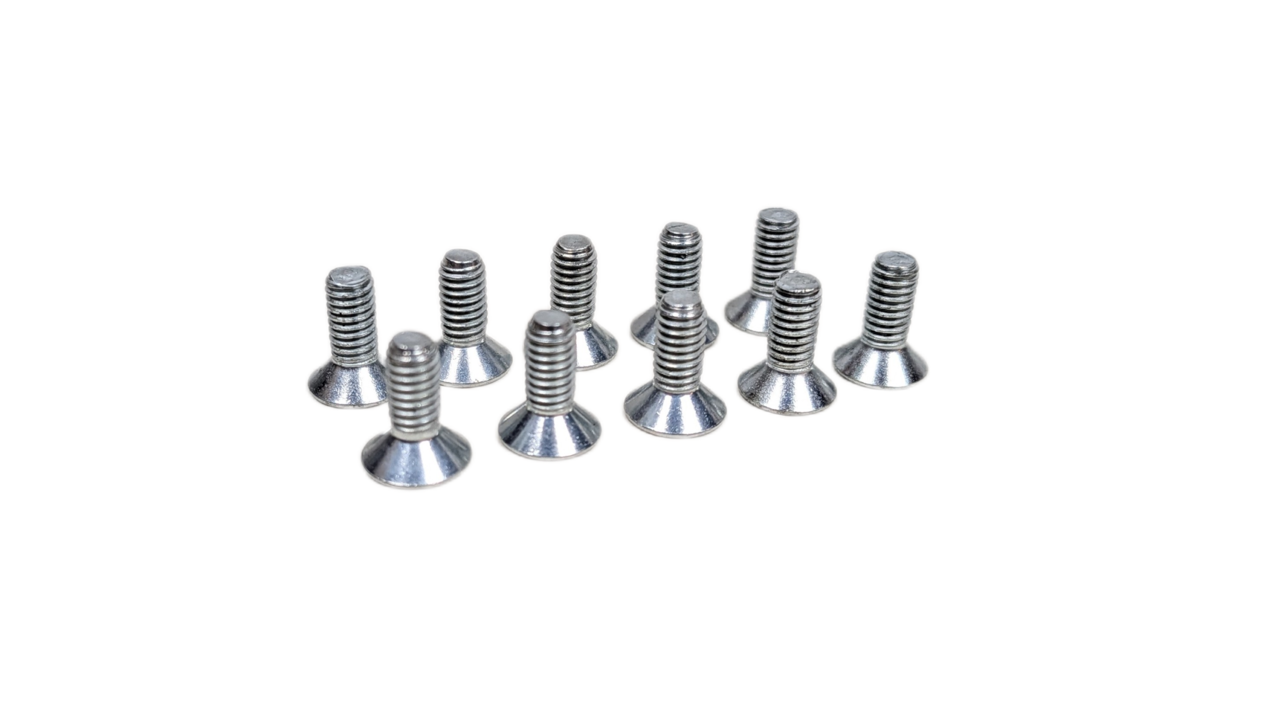 Lampebolt M4x10 Undersænket. Blank stål. Til special lamper, dækplader m.m. Se info. 10 stk. – Pinol bolte – special varer designlamper – til sikring, aflastning m.m forskellige størrelser