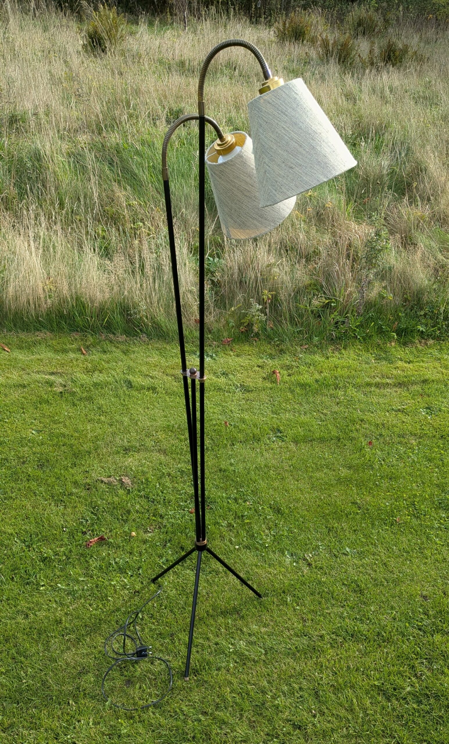 Teknika treben model 209 – eksklusiv dansk design gulvlampe med to fleksible arme – 1955. Pickup only – produktbillede 8 – Gulvlamper