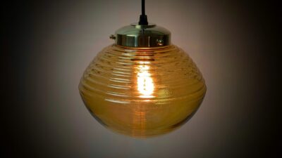 Custom unika. Møllers redesign. Ø21. Space age. 1970. Tv lampe – Entre pendel.