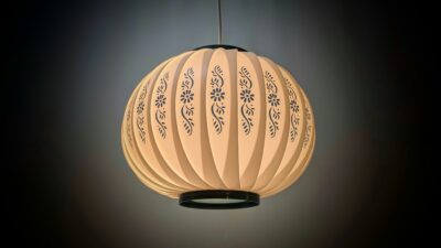 Sjælden Lars Schiøler – Høyrup light lampe . Ø29. Restored. Danish design 1960. Green. – Det grønne hjørne