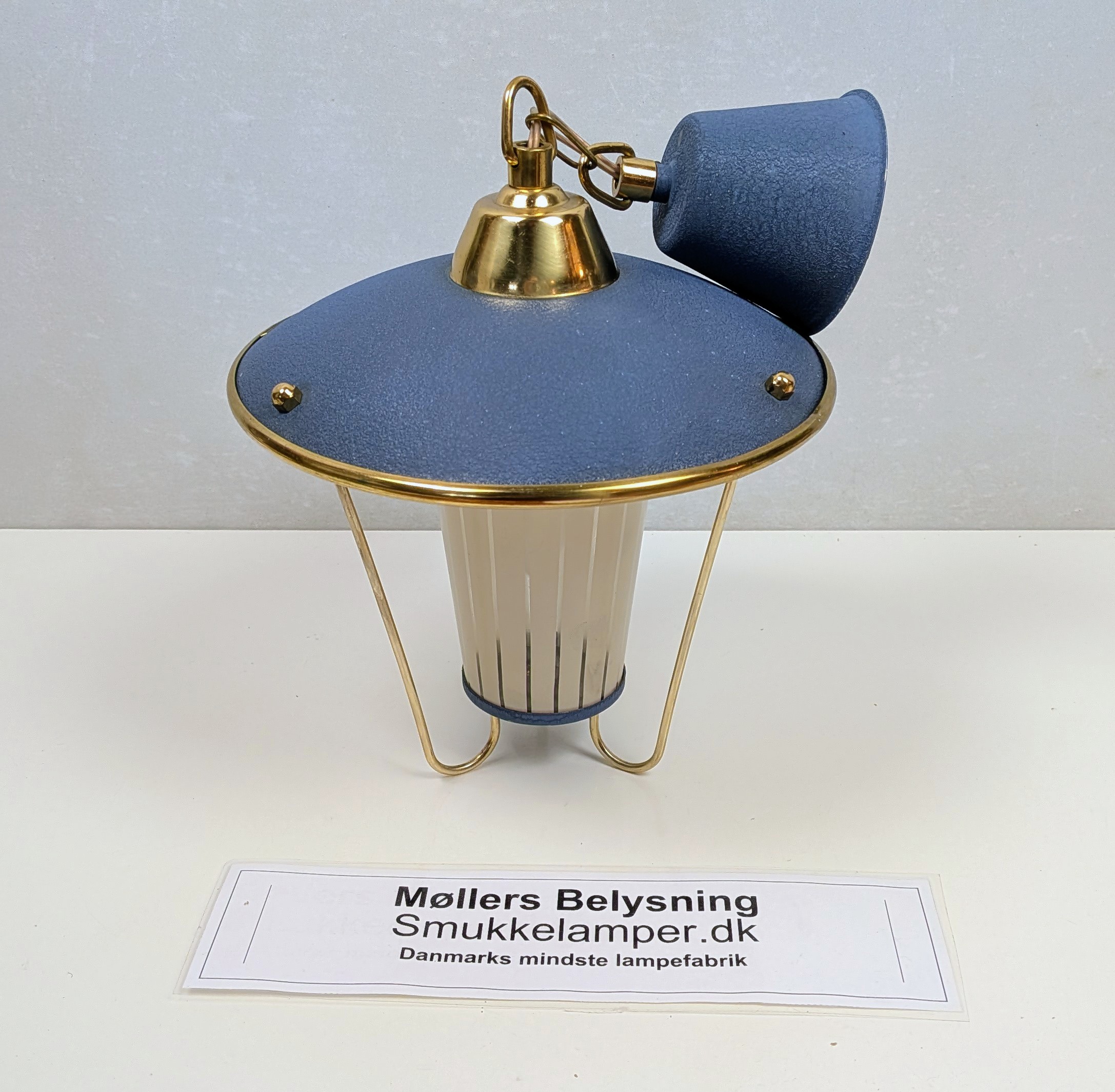 Skøn Atomic Age 1950 loftlampe. Restored. Ø23. 43 cmH – produktbillede 4 – Orangeri og udestue belysning