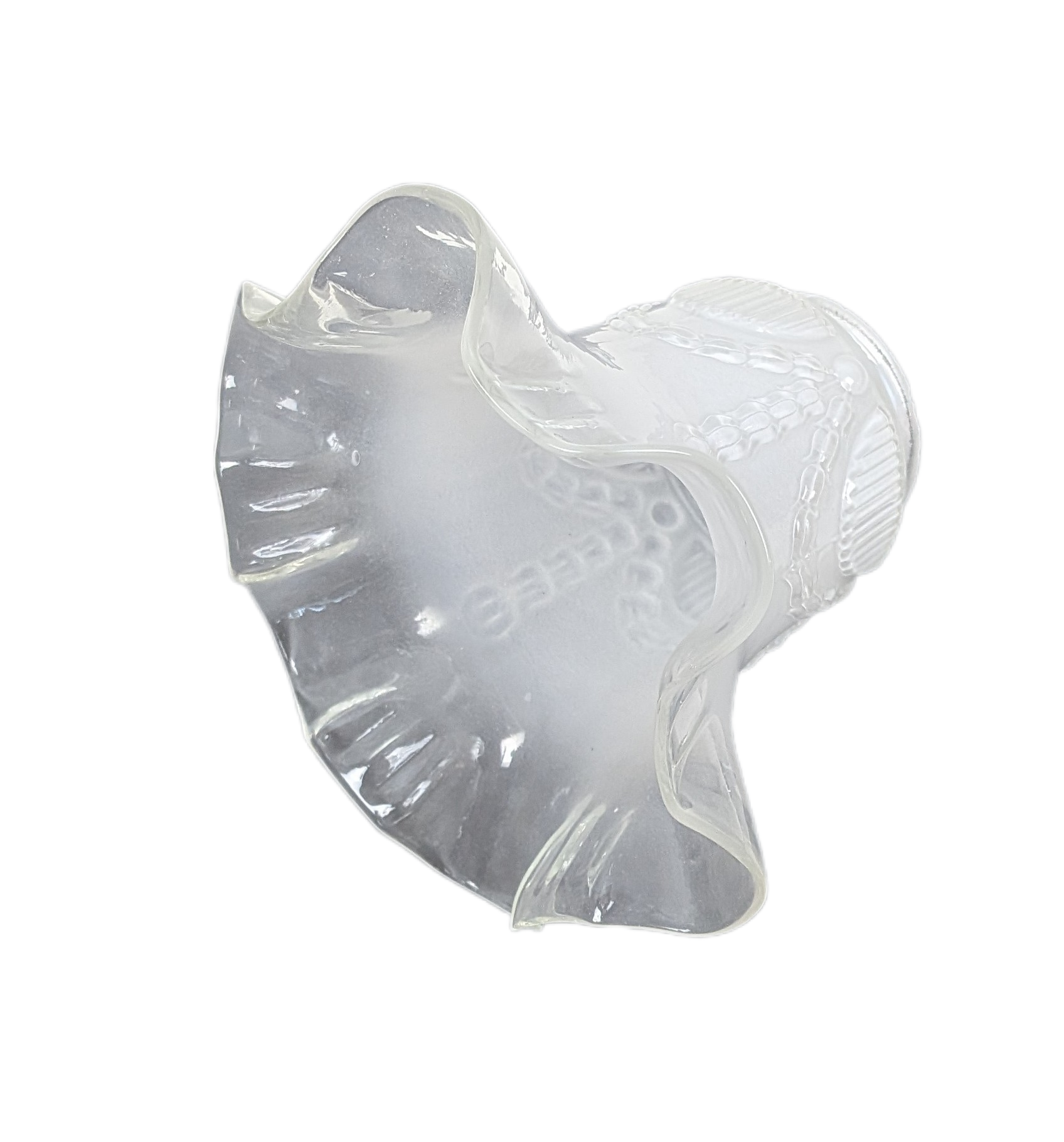 Skørteglas lampeglas 1980. Ø15,5. Gribekant 5,68 cm. – produktbillede 1 – Lampeglas med gribekant – Krave