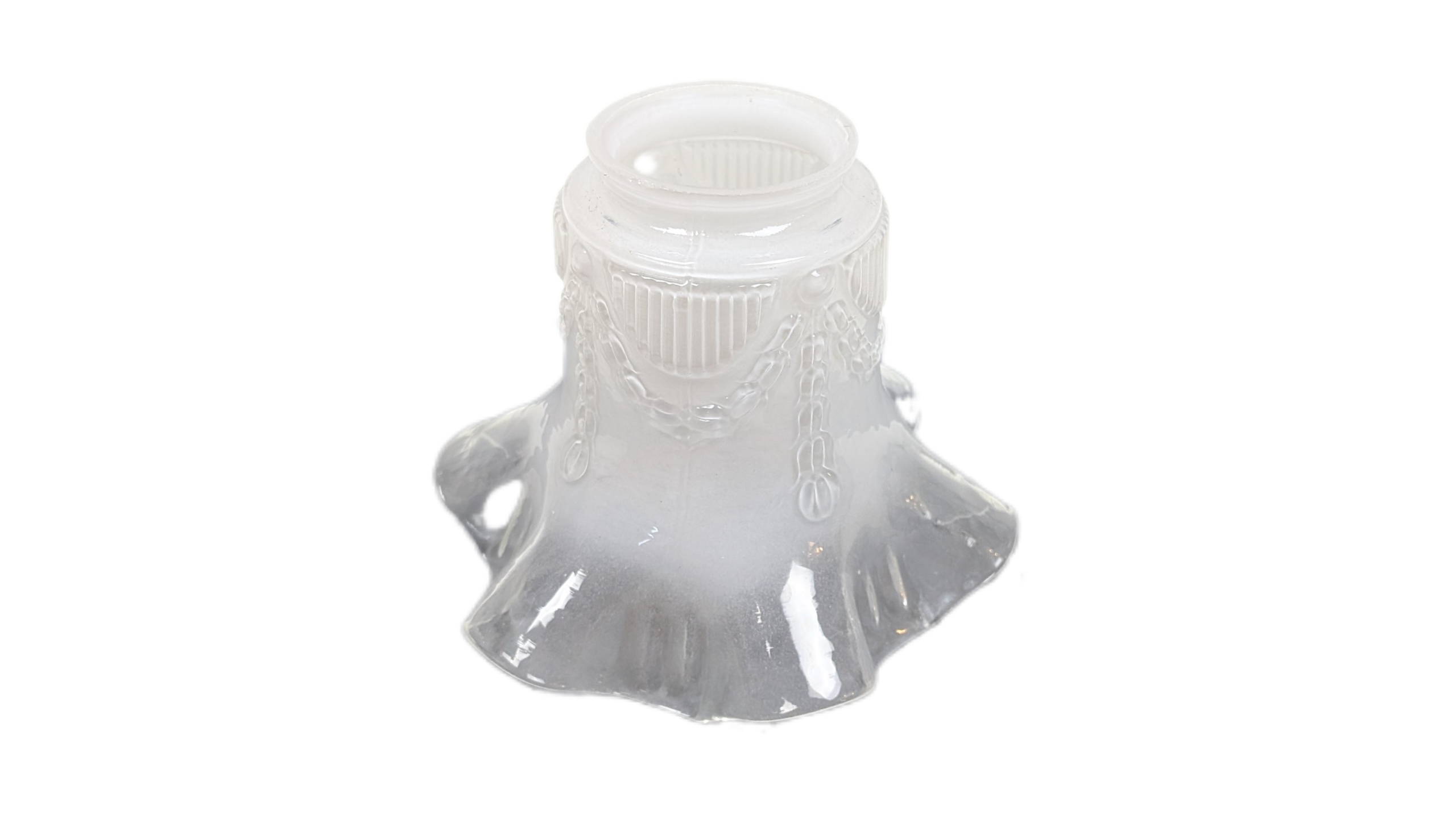 Skørteglas lampeglas 1980. Ø15,5. Gribekant 5,68 cm. – Lampeglas med gribekant – Krave